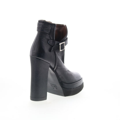 A.S. 98 Vinal Womens Black Leather Zipper Ankle & Booties Boots