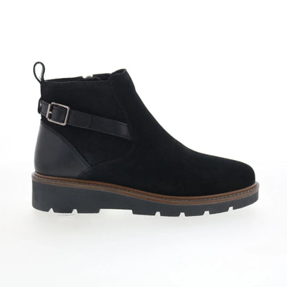 Softwalk Waneta S2370-003 Womens Black Leather Zipper Ankle & Booties Boots
