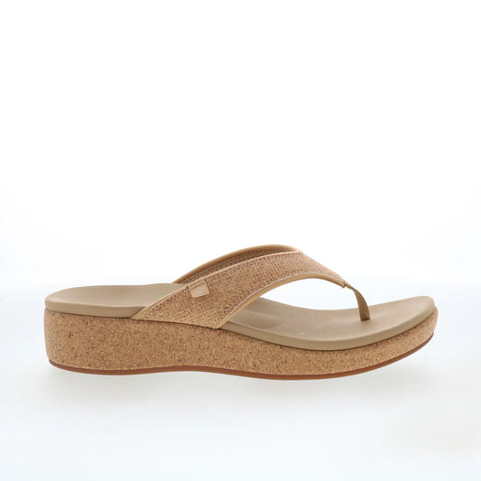 Spenco Willow Wedge SP1227CRK Womens Brown Wide Flip-Flops Sandals Shoes