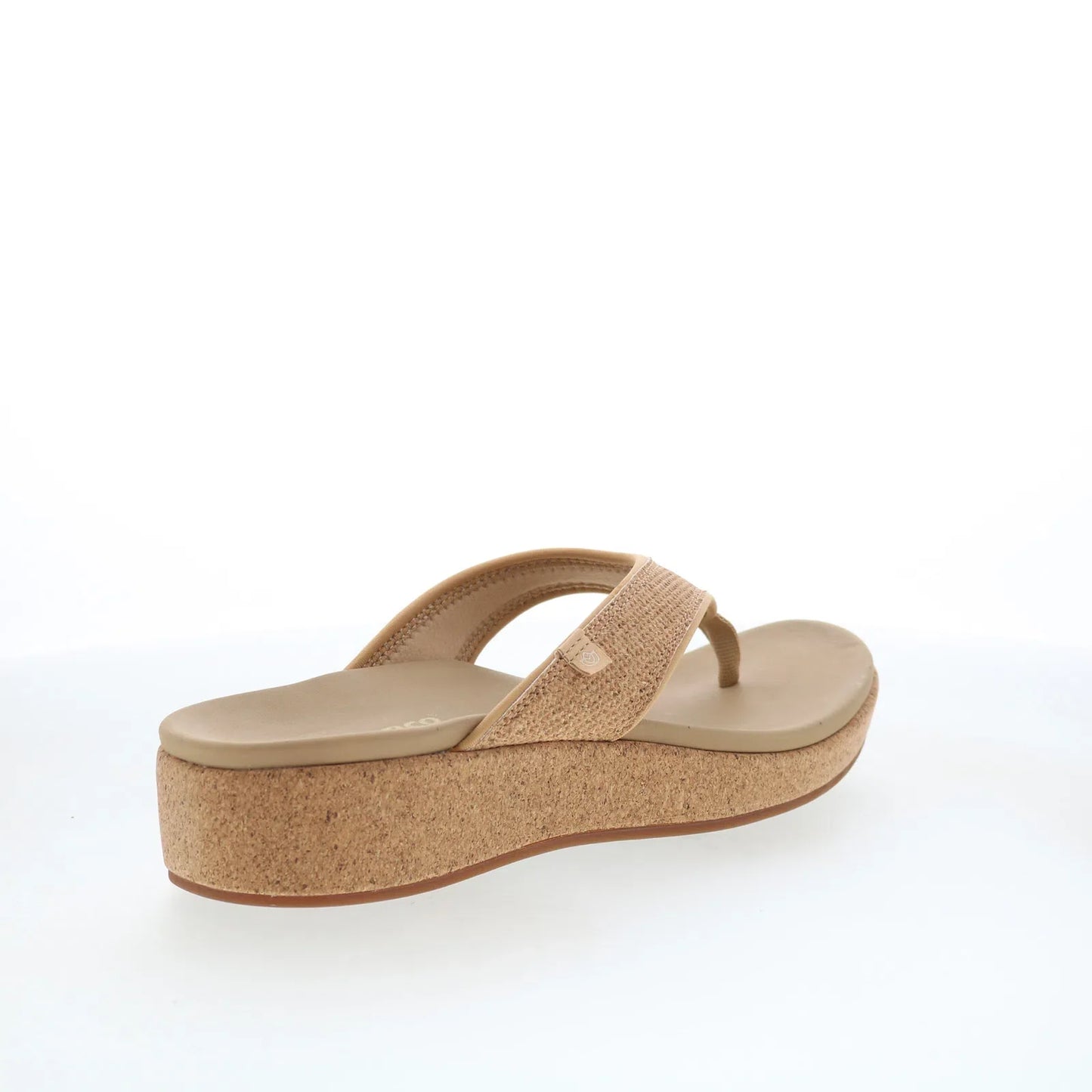 Spenco Willow Wedge SP1227CRK Womens Brown Canvas Flip-Flops Sandals Shoes