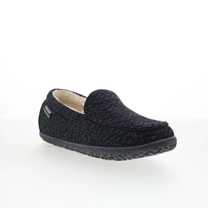 Minnetonka Eco Elm 4609 Womens Black Canvas Moccasin Slippers Shoes