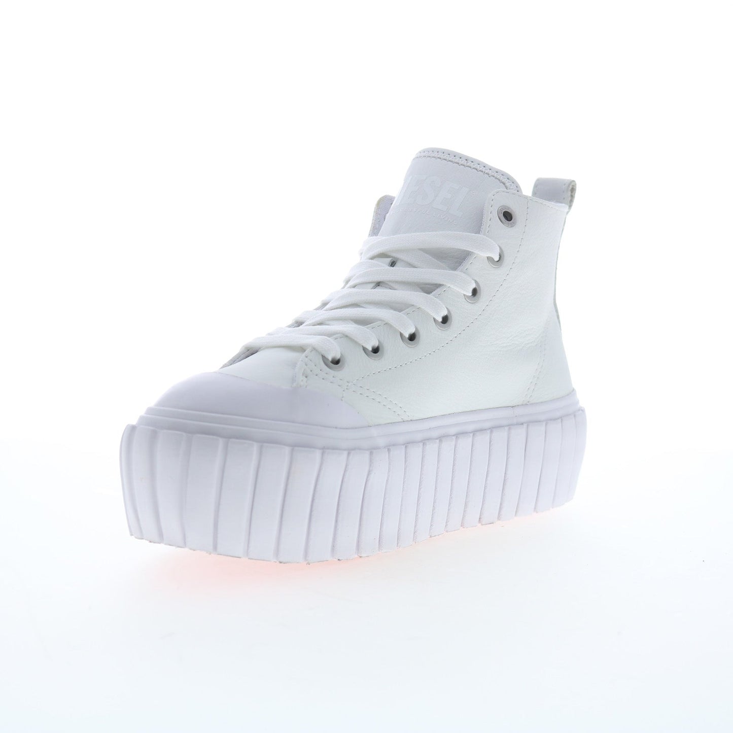 Diesel S-Hanami Mid W Womens White Leather Lifestyle Sneakers Shoes