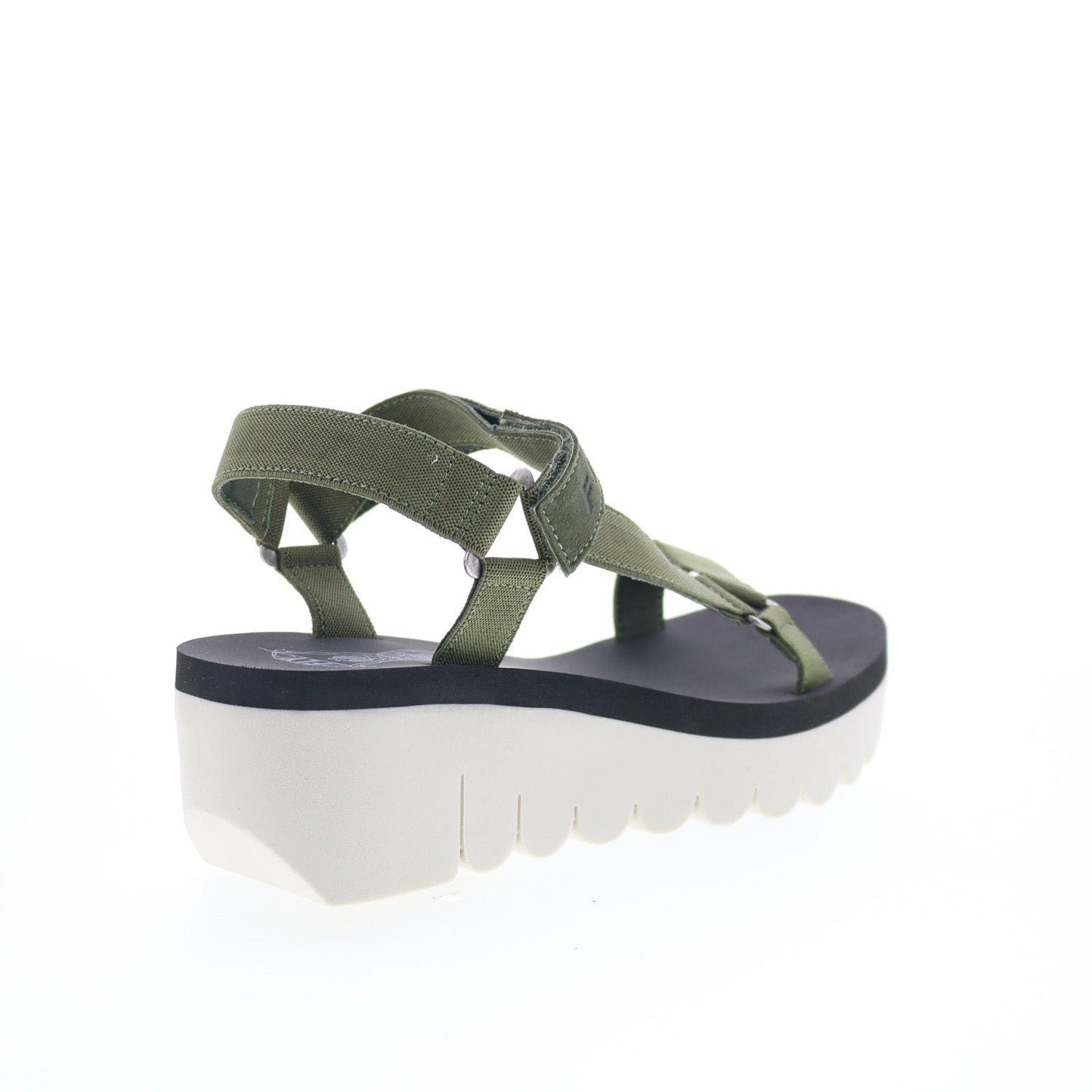 Fly London Yefa YEFA726FLY-006 Womens Green Leather Platform Sandals Shoes