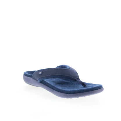 Spenco Yumi Cozy Slipper SP1169NVY Womens Blue Suede Flip-Flops Sandals Shoes