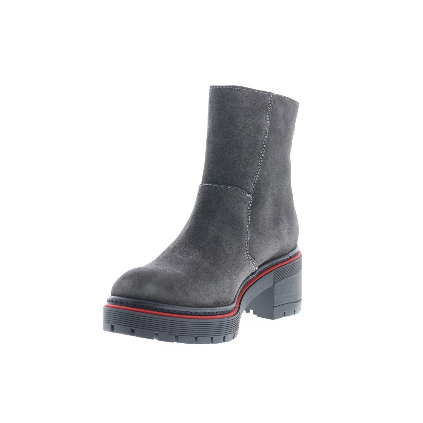Bos. & Co. Zap Womens Gray Suede Zipper Ankle & Booties Boots