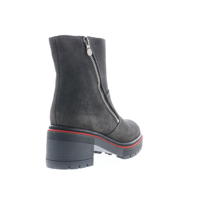 Bos. & Co. Zap Womens Gray Suede Zipper Ankle & Booties Boots