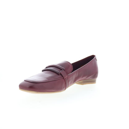 Miz Mooz Ziya Womens Burgundy Leather Slip On Loafer Flats Shoes